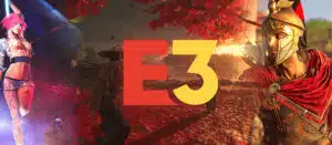Ausschnitte aus Spielen der E3 von links nach rechts: Cyberpunkt, Ghost of Tsushima und Assassins's Creed Odyssey
