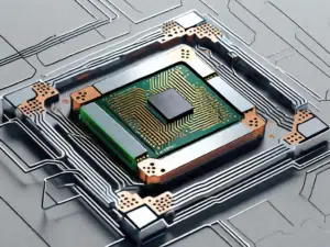A 3d model of an x64 architecture chip