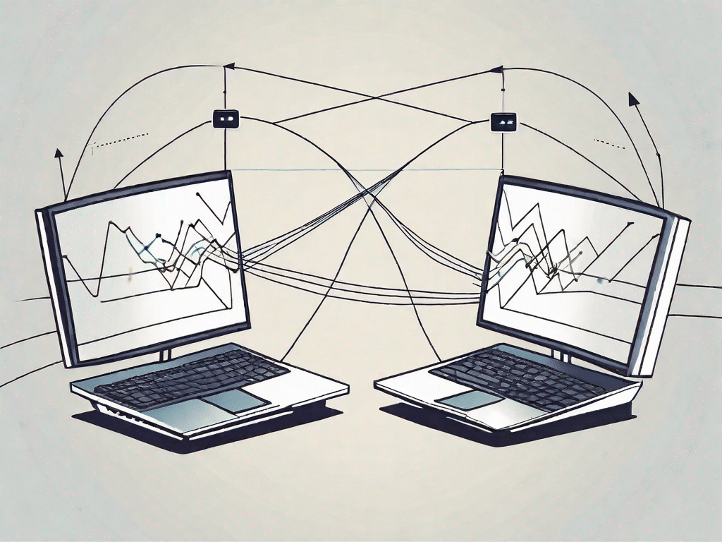Two computers connected by a single line