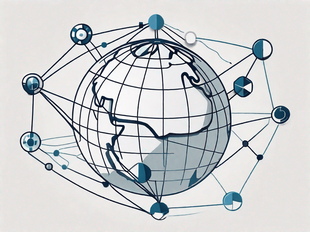 A globe with interconnected nodes