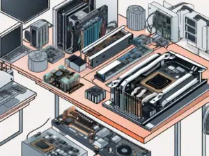 A computer being assembled