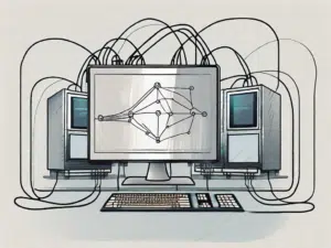 A computer connected to a network of other computers