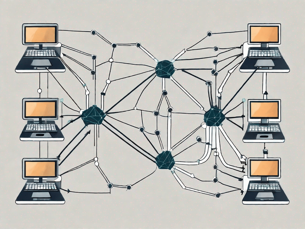 Various interconnected nodes representing computers