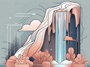 A cascading waterfall with different layers representing various css elements like selectors