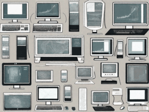 Various stylized computer screens