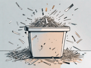 A digital file being shredded into small pieces