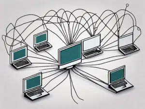A network of computers connected through lines
