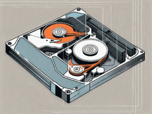 A computer hard disk divided into several partitions