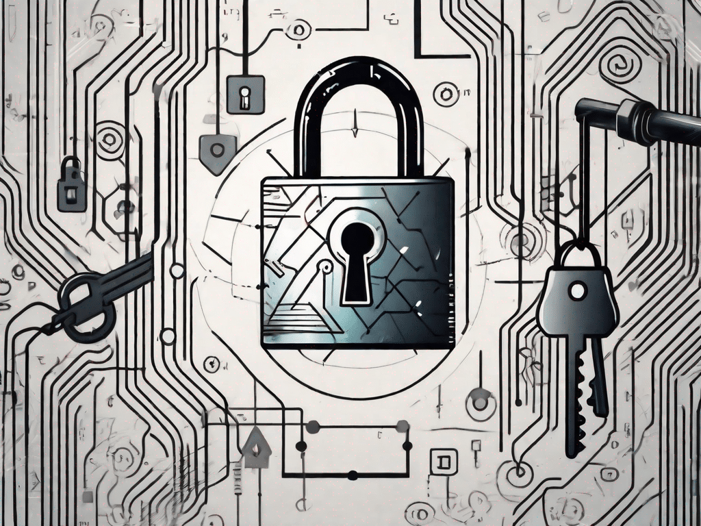 A padlock being unlocked by a digital key