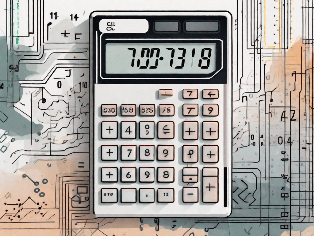 A digital calculator with floating point numbers on its display