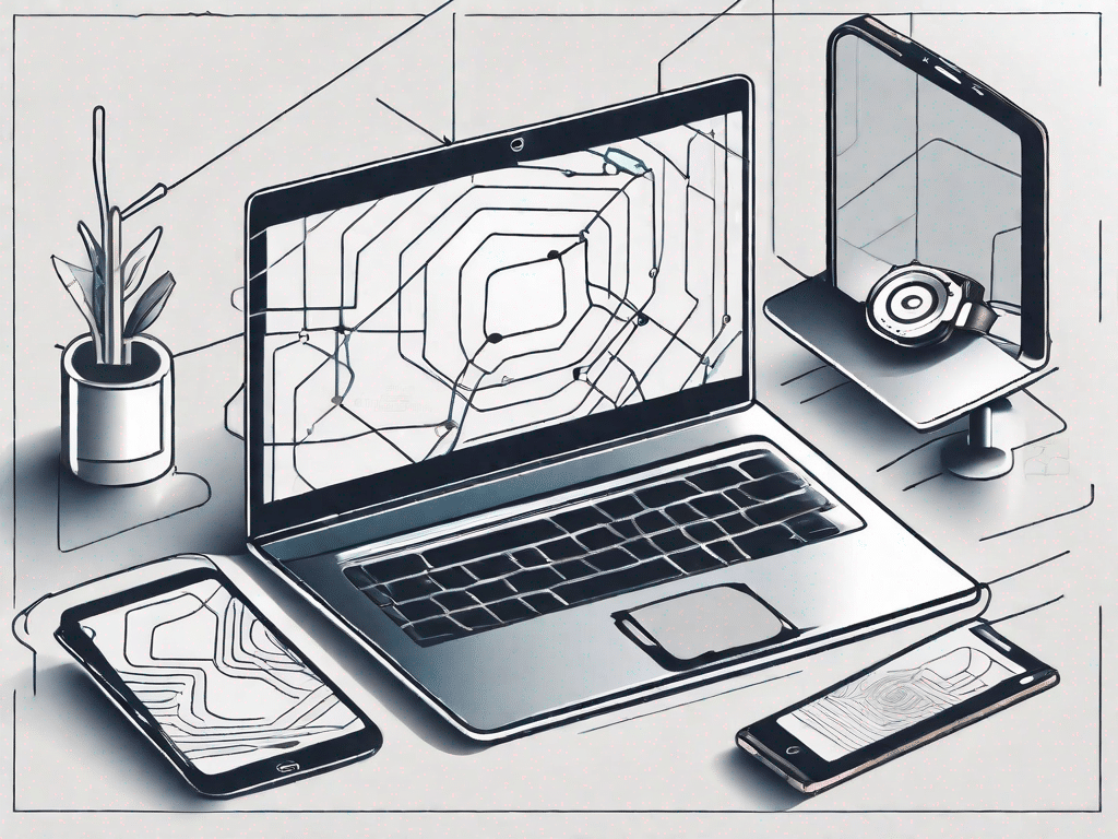 Various electronic devices like a laptop