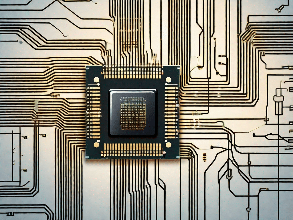 A detailed and stylized dram chip