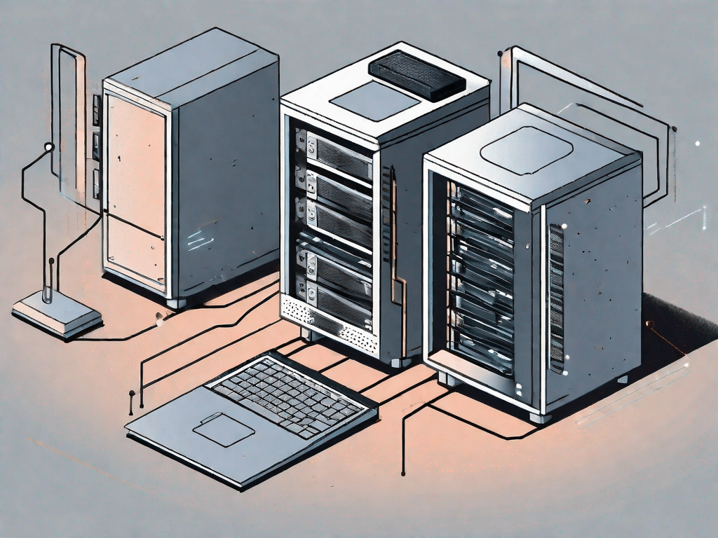 A computer system with visible hardware components