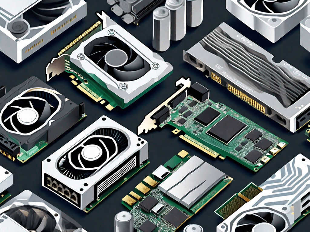 A variety of video cards with intricate details
