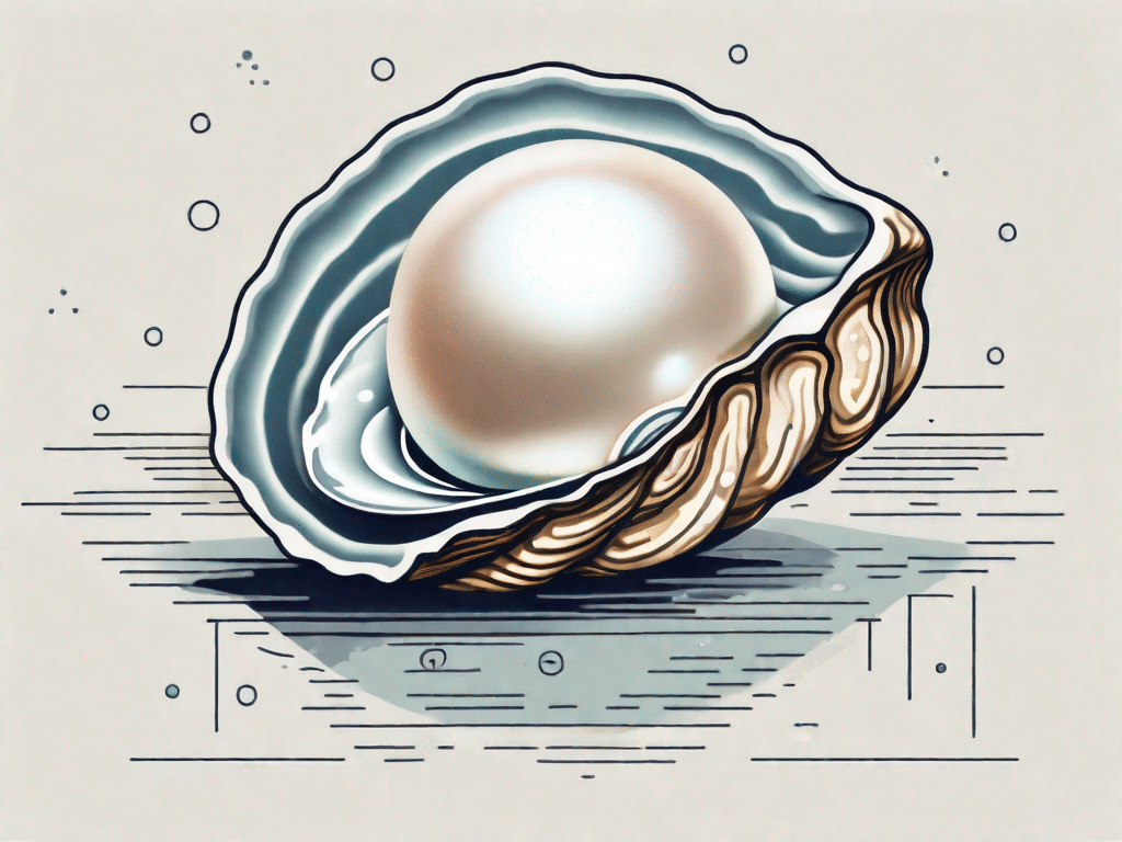A pearl being unveiled from an oyster