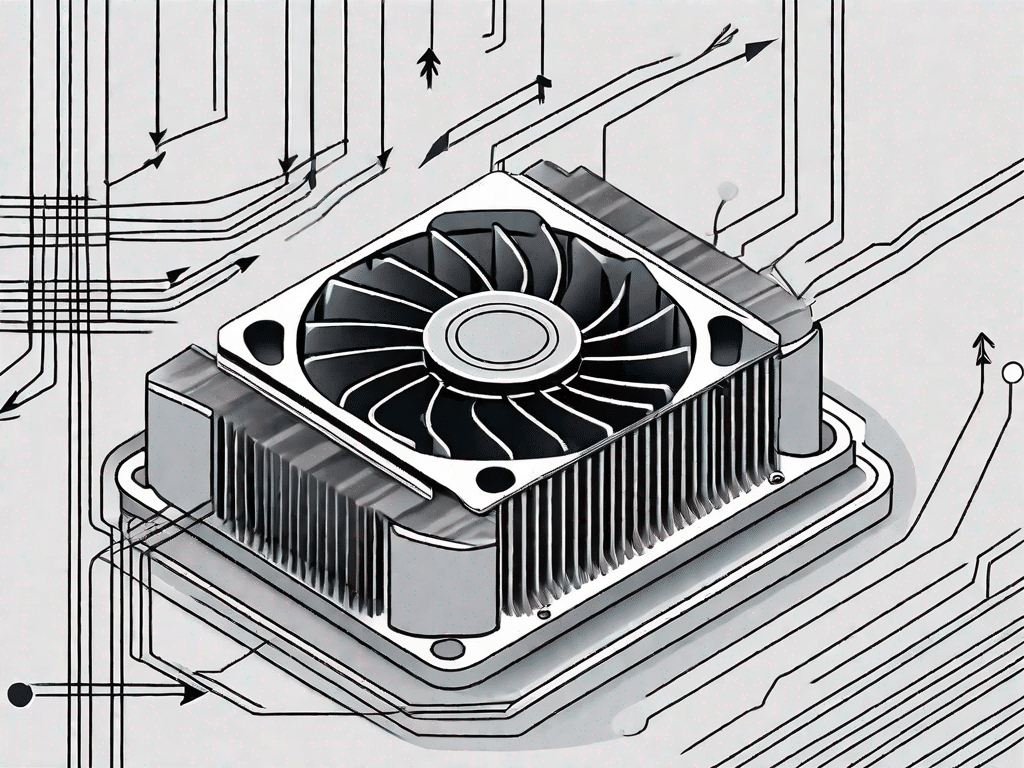A heat sink attached to a computer processor
