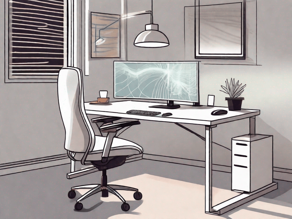 A workspace with an ergonomic keyboard