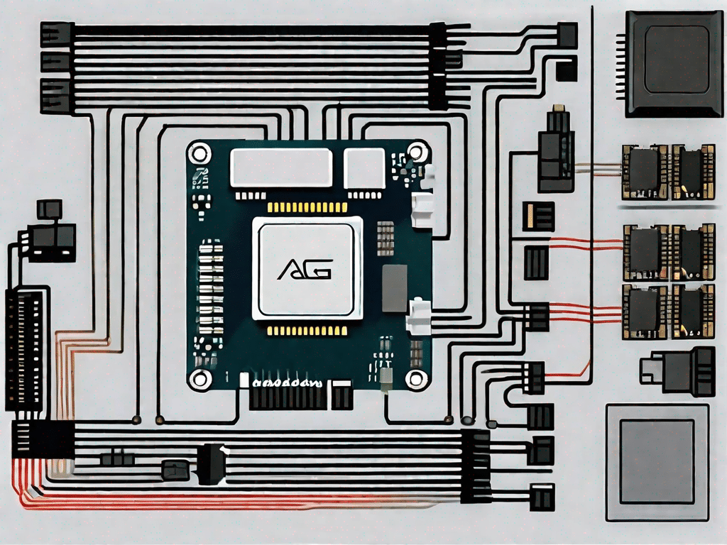 A computer motherboard highlighting the accelerated graphics port (agp) slot