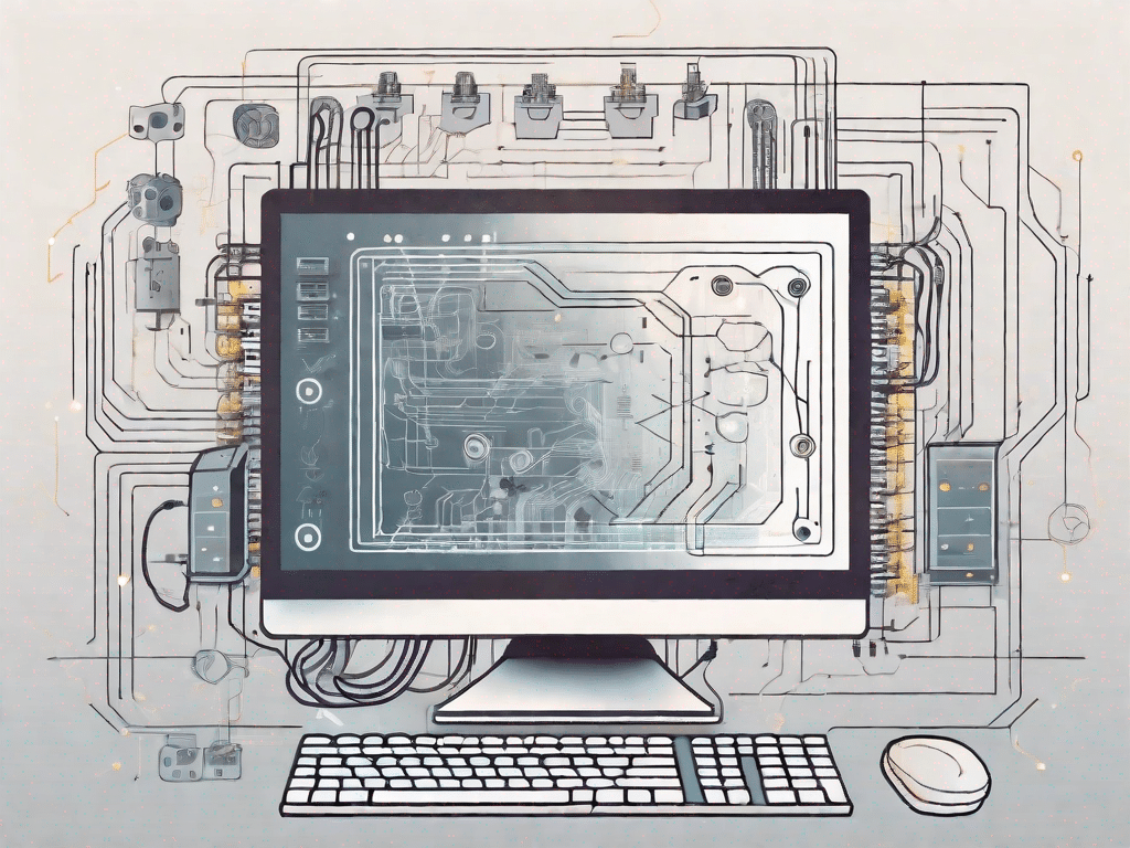 A computer system with visible internal components